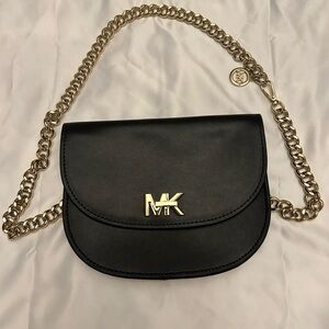Michael Kors Black Belt Bag with Chain Strap